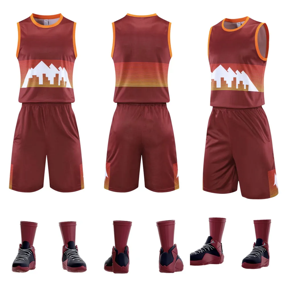 Other Sporting Goods Plus Size Men Basketball Jersey Suit Custom Quick Dry  2 Piece Tank Top Shorts Sportswear Breathable Basketball Uniform Sets