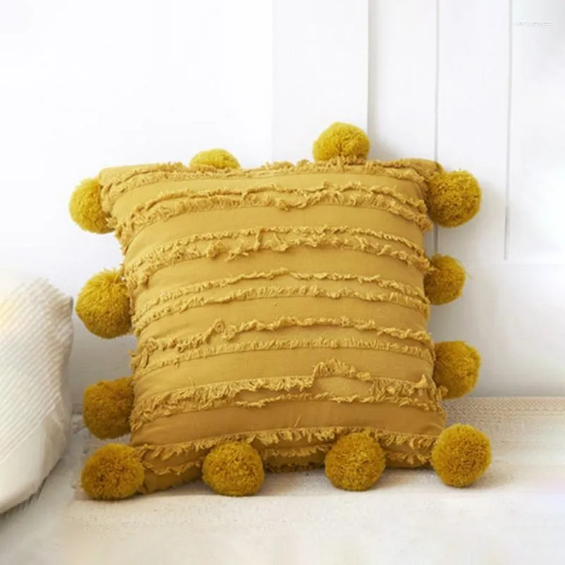 Federe decorative in peluche quadrate a strisce jacquard a forma di cuscino in stile giapponese per copriletto per divano letto