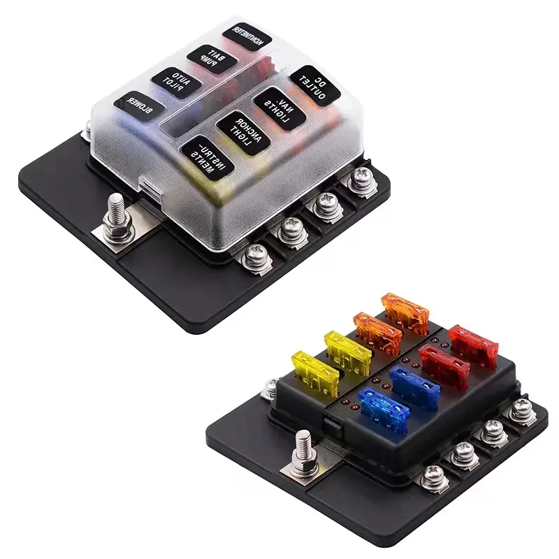 12V 24V Auto Marine Boot 6 Way Blade Fuse Box Terminal Block Auto