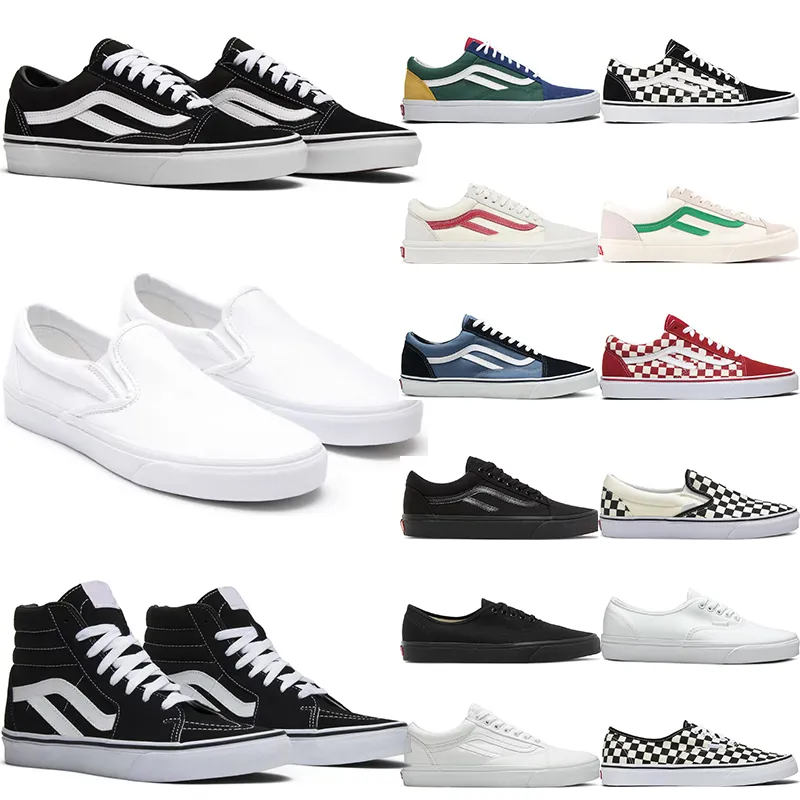 2023 ontwerpers Old Skool Casual van skateboardschoenen Zwart Wit heren damesmode outdoor platte maat 6-10.5