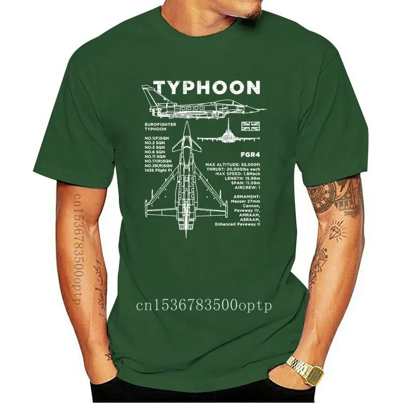 Men's T-Shirts 100% Cotton Brand T-Shirts Eurofighter Typhoon Blueprint T-Shirt - Aircraft RAF FGR4 Plane Design Mens Top Print T Shirt Men 230620