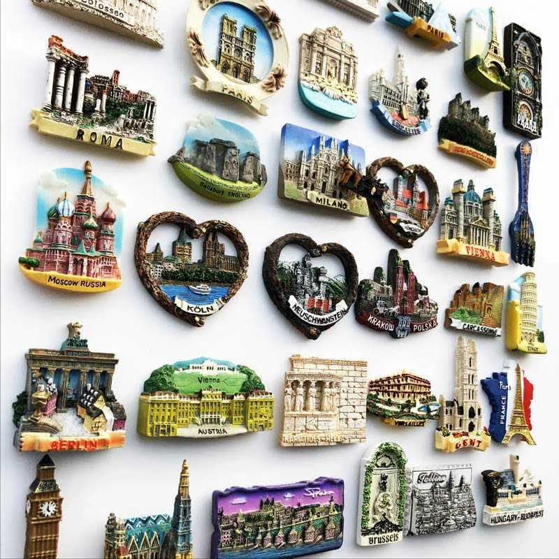 Carcassonne Castle France Refrigerator Magnet - 3D Hand Painted Travel Souvenir Fridge Decoration - View #5