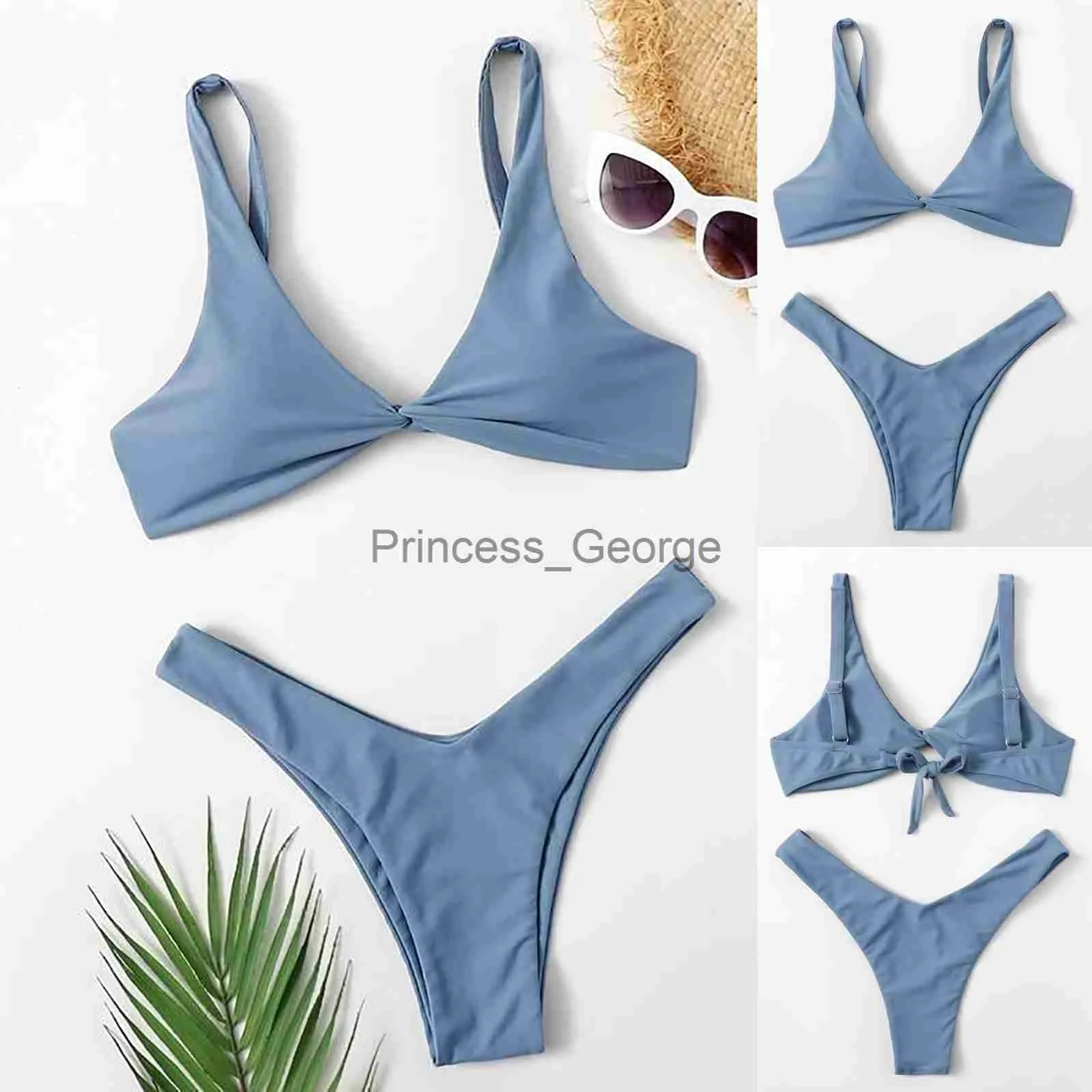 Costumi da bagno taglie forti da donna Costumi da bagno da donna Bikini Set per adolescenti Sexy Bikini solido con seno alto Costume da bagno intero Costumi da bagno 2023 Donna x0621