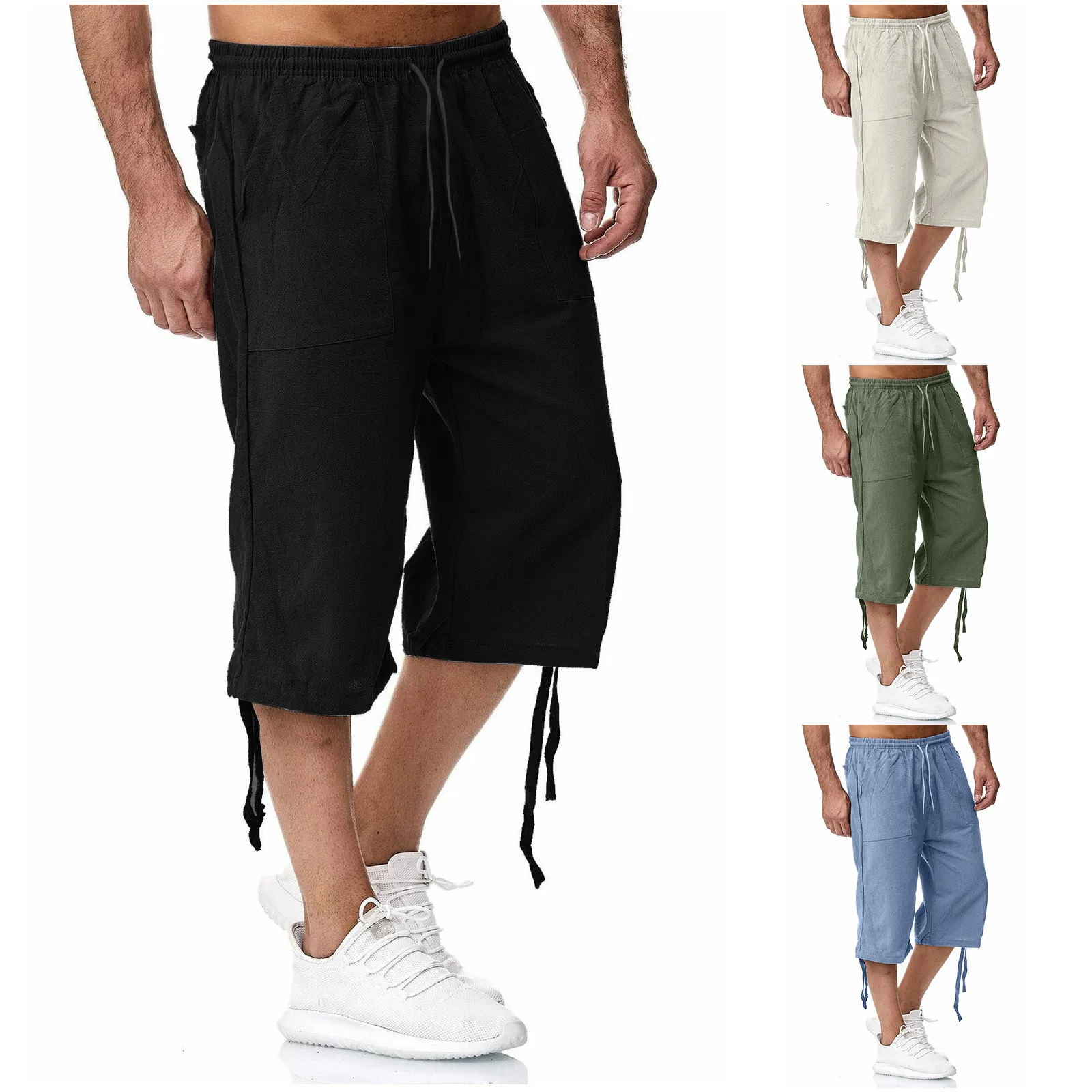 Mens Pants Man Running Sport 34 Crop Sports Trousers Yoga Fitness Tennis Basketball Jogging Male Sportuits Tracksuits 230620