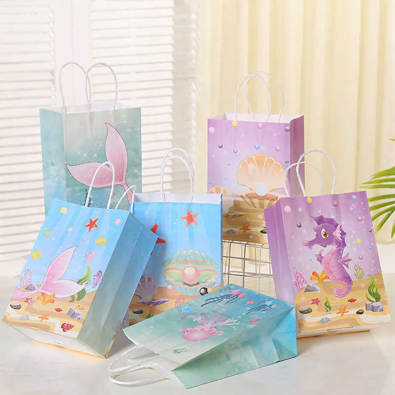 Clabby Mermaid Party Favor Bags - 24 Pack, Drawstring, 10x7 Inch, Polyester, 8 Designs - View #5