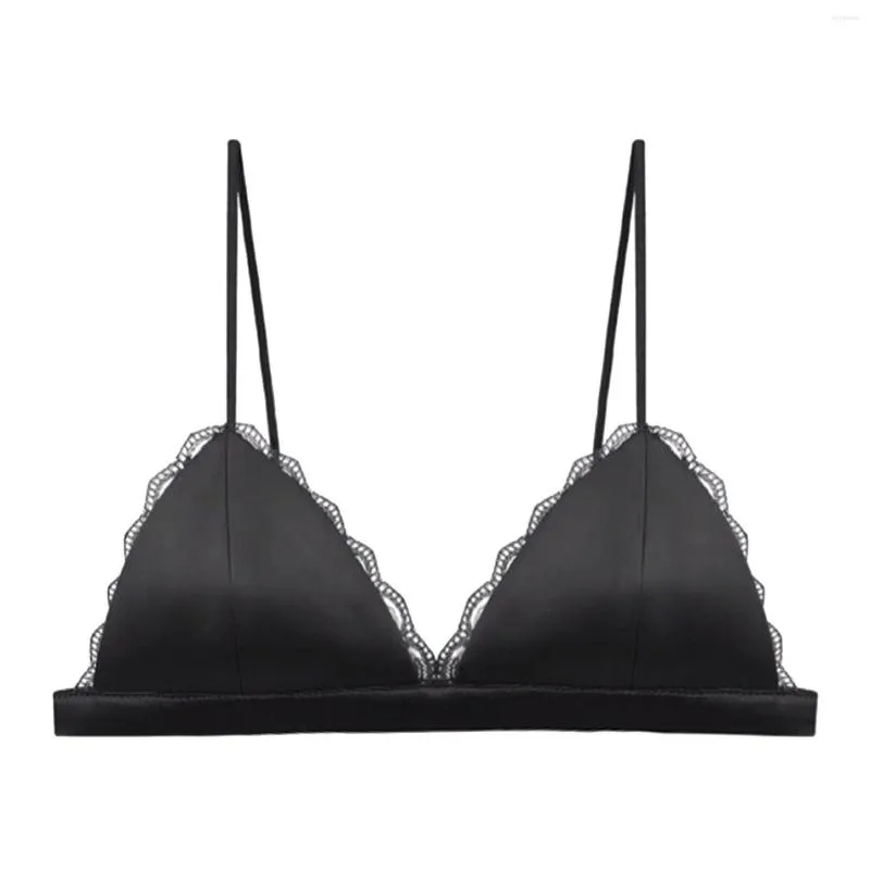 Silk Satin Triangle Bralette Soft Cup Cheese The Wireless Bra For Women  With Chest Pad Smooth And Comfortable Cheese The Wire Top From Elroyelissa,  $11.69