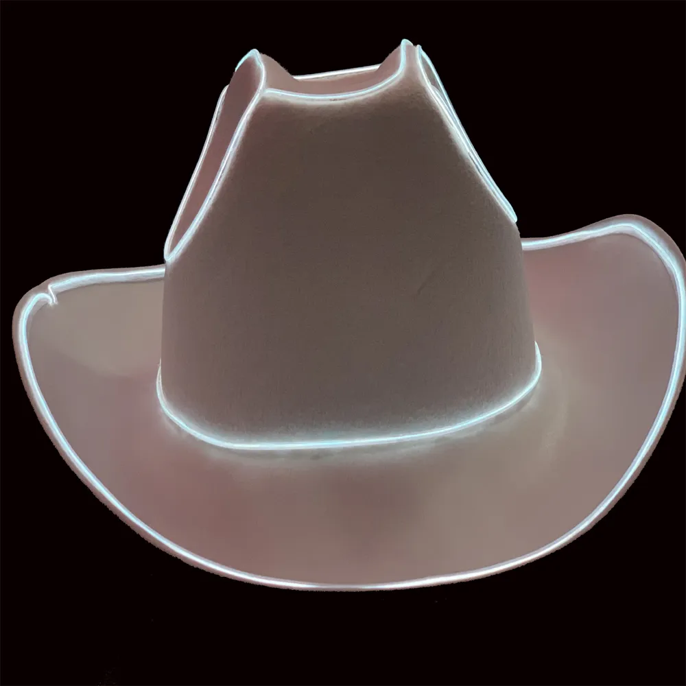 Cloches LED Cowboy Hat Flashing Luminous Hat Led Hat Flashing Lights Light