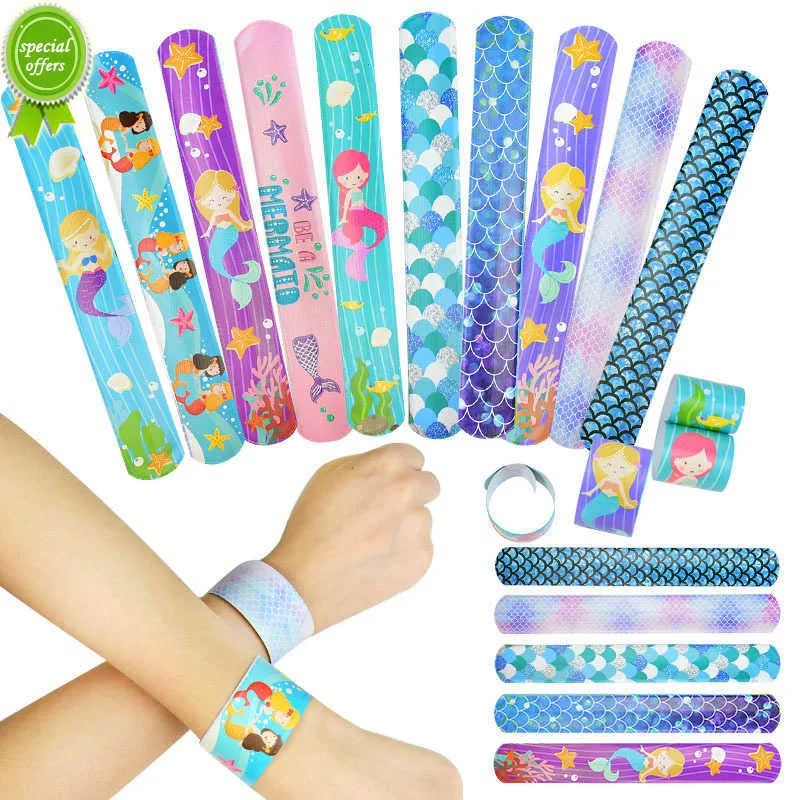 Nouveau 10 pcs Sirène Clap Cercle Jouets Petite Sirène Thème Décorations De Fête Fille 1er Cadeau De Fête D'anniversaire Sous La Mer Baby Shower