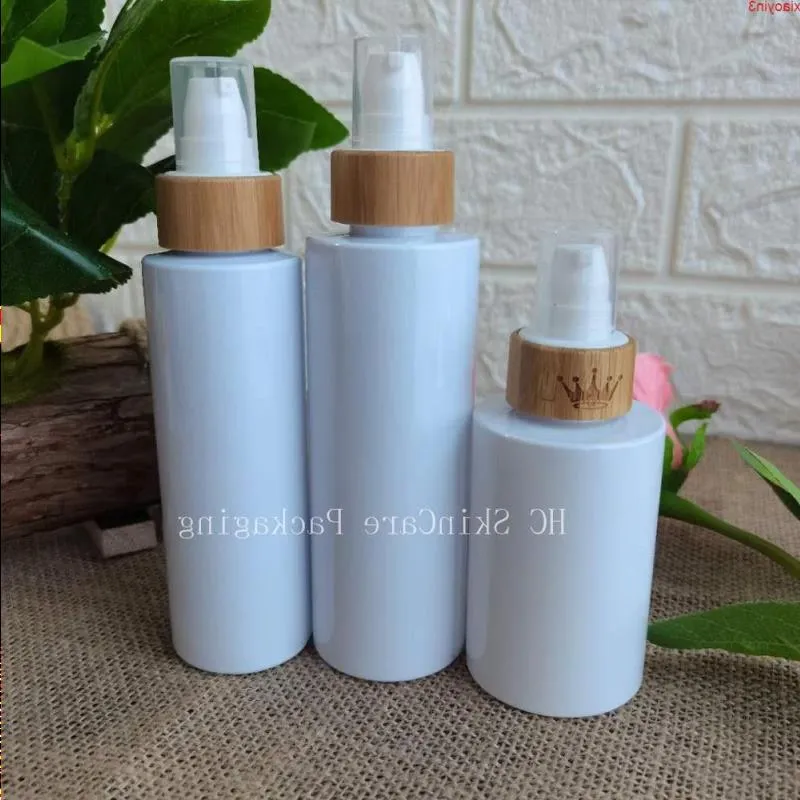 Wholesale 100Pcs Empty Plastic Spray Containers Bottles For Cosmetics Skin Care Packaging Dropper Jar With Bamboo Lidgoods Flfdd