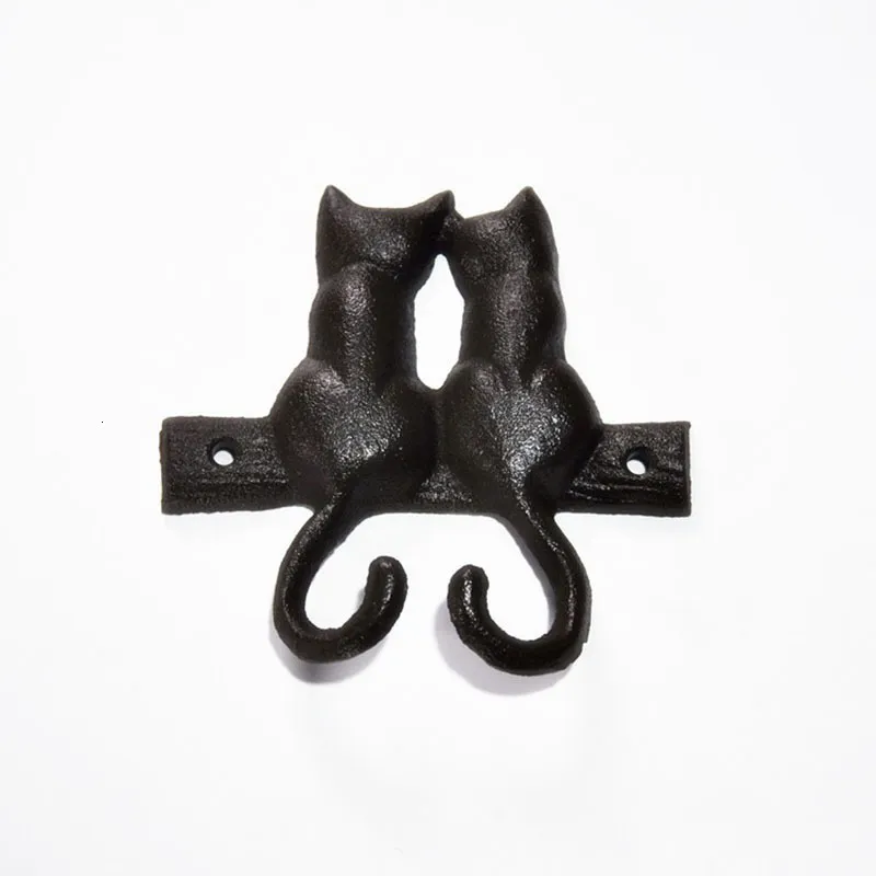Black Cat Bangarang Hook Hanging Shelf Wall Cast Iron Decorative