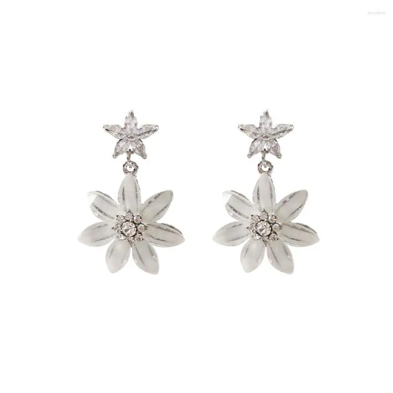 Boucles d'oreilles pendantes LANFLORA mode Zircon alliage de cuivre femmes goujon pour cadeau de fête d'anniversaire prix de gros