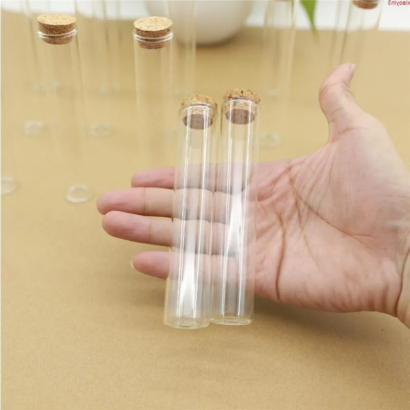 50pcs / lot Bouteille En Verre 22 * 120mm 35ml Tube À Essai Bouchon En Liège Mini Bouteilles À Épices Conteneur Petit DIY Bocaux Flacons Minuscule verrehaute qualité Xwekb