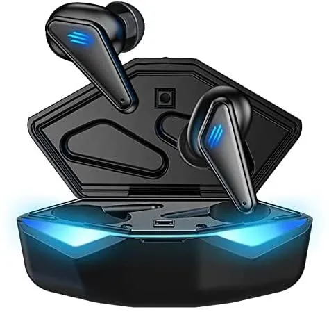 2024TWS Gaming Headphones Wireless Earbuds with LED Light Auto Pairing Built in Mic Perfect for Mobile Gamers