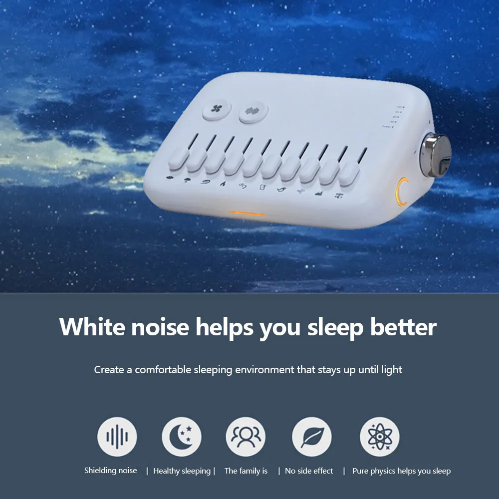 Bebek Monitör Kamera Taşınabilir Beyaz Gürültü Oyuncak Makinesi USB Şarj Edilebilir Uyku Ses Zamanlaması Uyku Monitörleri Uykusuzluk 230620