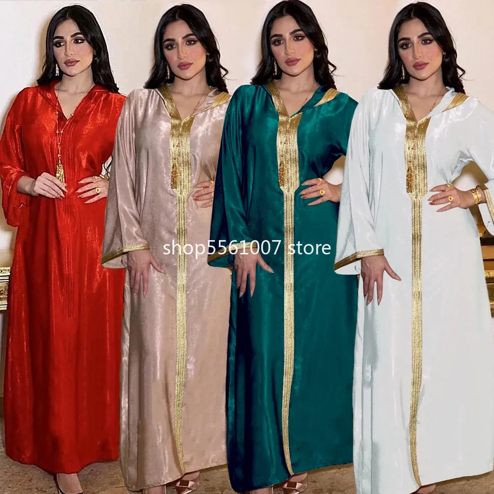 Abbigliamento etnico Abito musulmano Arabo Dubai Abaya Abiti africani per le donne Jalabiya Verde Marocchino Caftano Abito con cappuccio Turco Islamico Modesto 230620