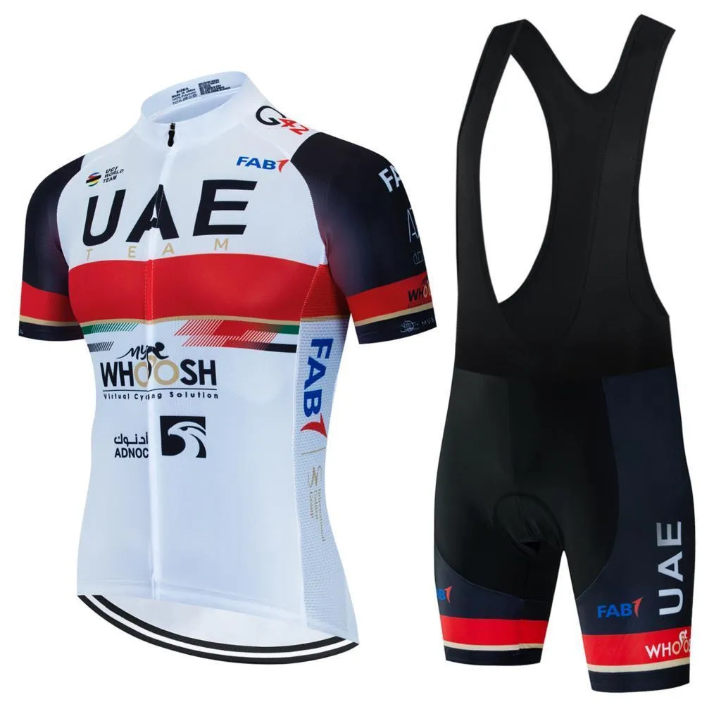 Conjuntos de camisas de ciclismo Mtb conjunto de roupas masculinas UAE roupas verão homem pro equipe babador calças completas de gel camisas de bicicleta roupas shorts 230620