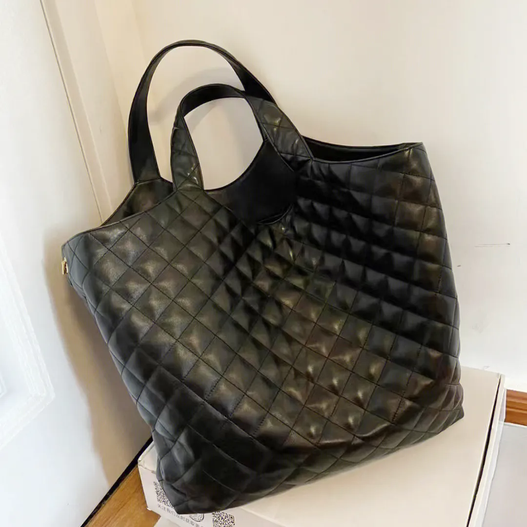 Designer handtas luxe mode vrouwen tote onderarm schoudertassen koeienhuid grote capaciteit boodschappentas zwarte diamant plaid