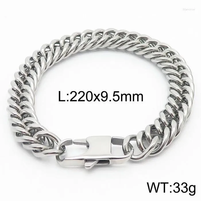 Link Armbanden 9.5mm 8.66inch Mens Sterke Armband Rvs Cubaanse Ketting Geschikt Voor Mannen Vader Vriendje Echtgenoot