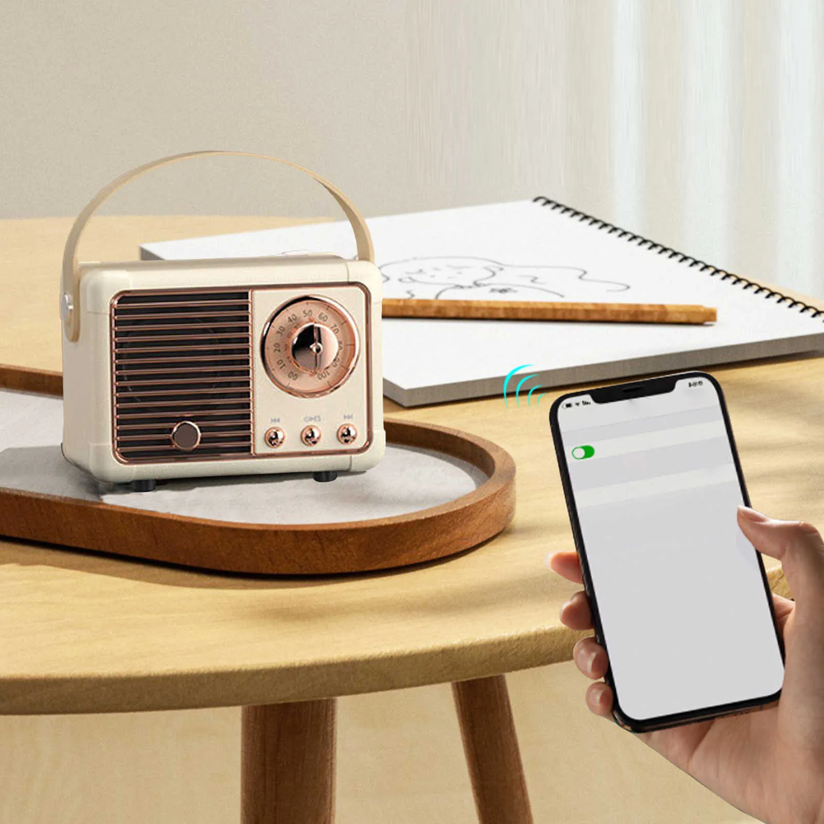 Vintage Radio Speaker - Retro Bluetooth Speaker, Mini Wireless Speaker ...