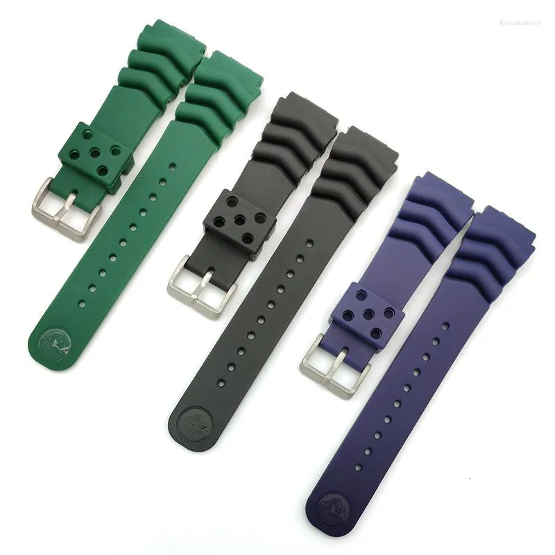 Pulseiras de relógio Pulseiras de relógio de silicone Correia de resina adequada para água enlatada Ghost Abalone 18 20 22 mm fivela de aço inoxidável prateado