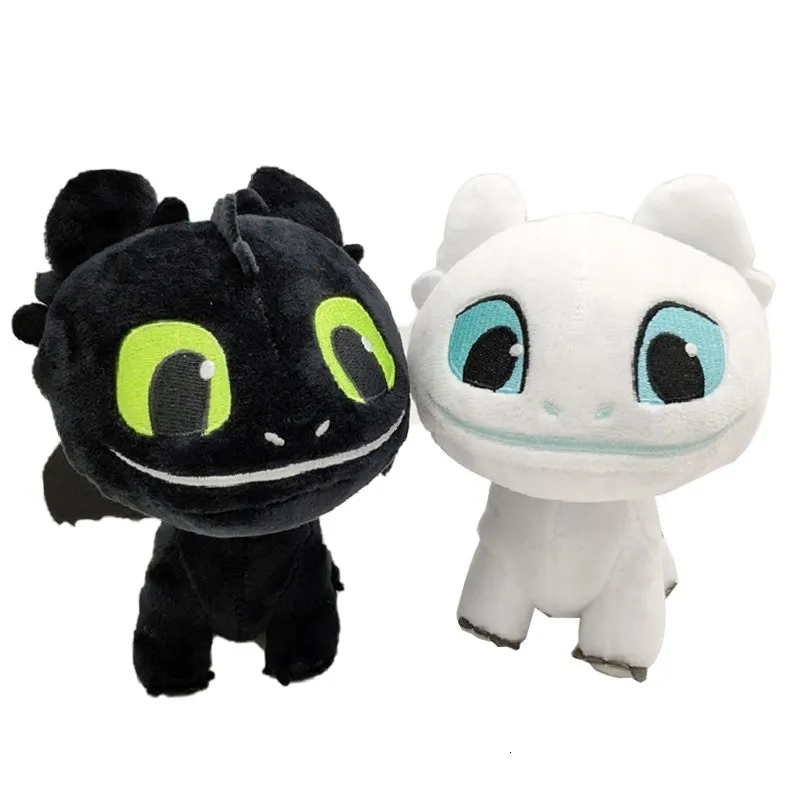 Plush Dolls 22cm Dragon Stuffed Dolls Light Fury Toothless Night Plush Toy Soft White Dragon for Kid Drop 230620