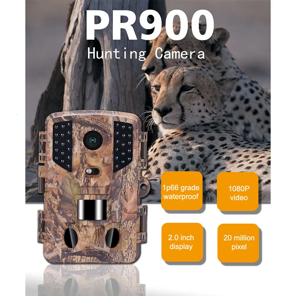 كاميرات الصيد 1080p LED Trail Camera 32pc 850 رؤية ليلة الأشعة تحت الحمراء مع الإضاءة 20Inch Wild PO Traps Outdoor 230620