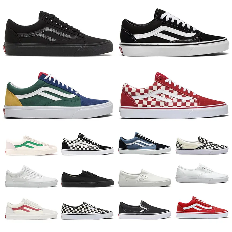 designer shoes Old Skool Casual van skateboard Black White mens womens【code ：L】fashion Plate-forme outdoor flat size 36-44