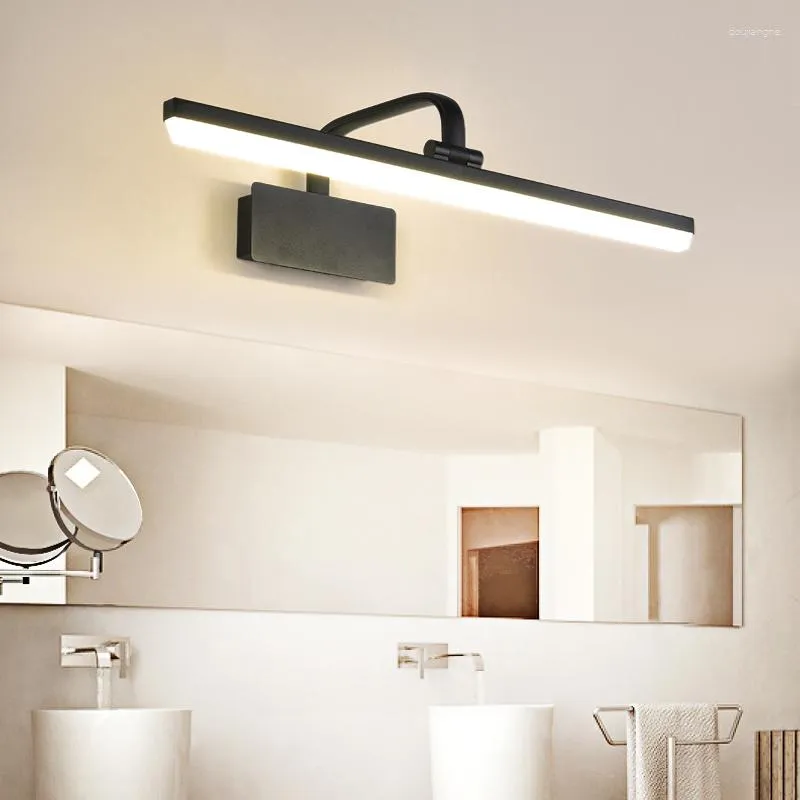 Wall Lamp FKL Modern Mirror Front Light Black LED Adjustable Angle Bathroom Cabinet