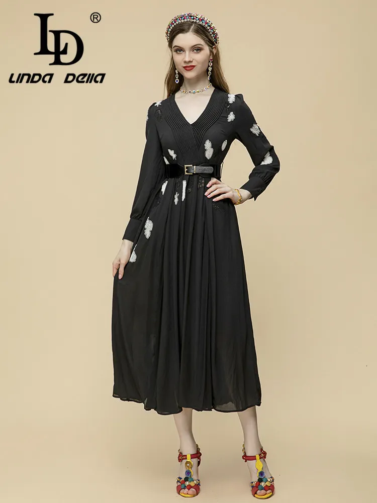 Basic Casual Summer Dress Women V-Neck Belted Embroidery Black Short Sleeve  Mid-Calf Dress from Dhgate Basic & Casual Dresses - price 182.9