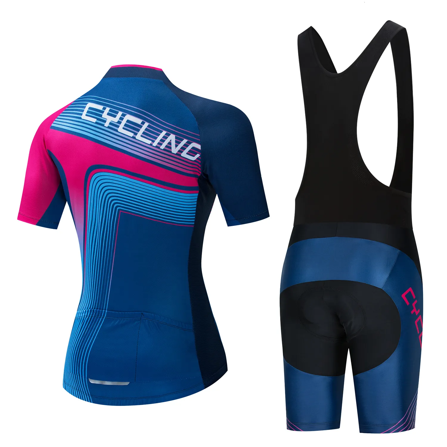 Womens Cycling Jersey Set - Summer Short Sleeve Bike Outfit