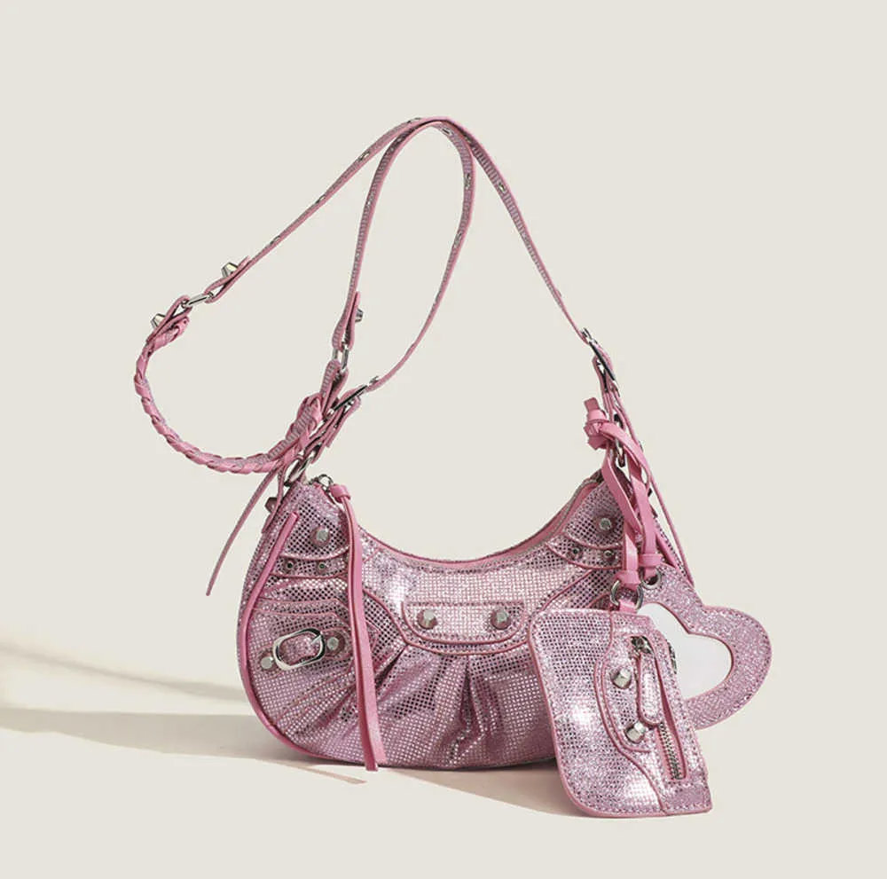 Metallic leather shoulder bag cheap