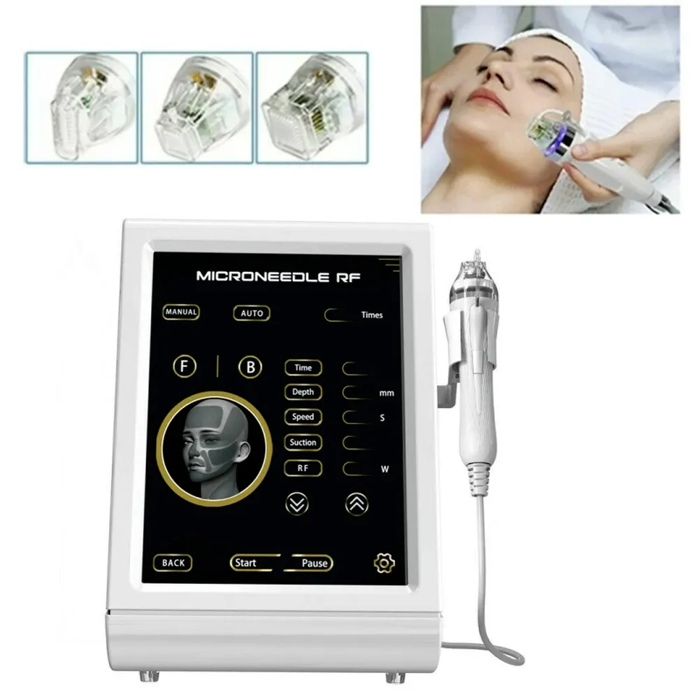 Professionell skönhetssalongutrustning 4 TIPS FRACTIONAL RF Microneedling Machine Gold Radio Frekvens Mikro Nål Acne ärr Stretch Mark Borttagning Behandling