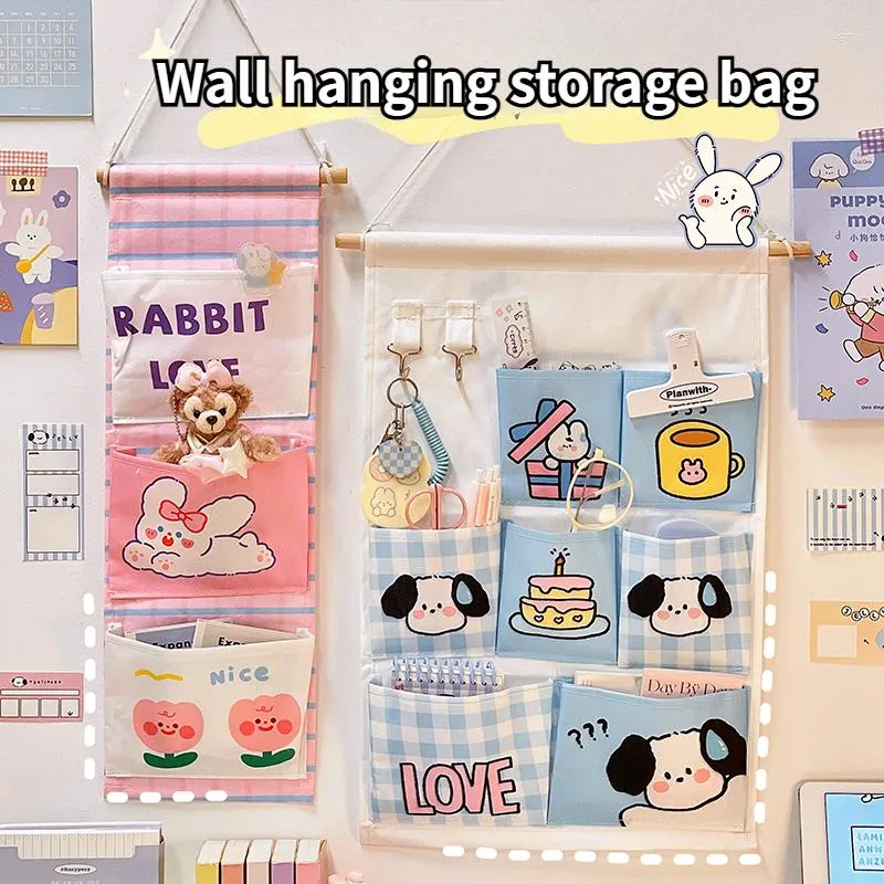 Borse portaoggetti Simpatiche tasche da appendere alla parete con 3/6 tasche Organizer per borse Kawaii Cartoon Door