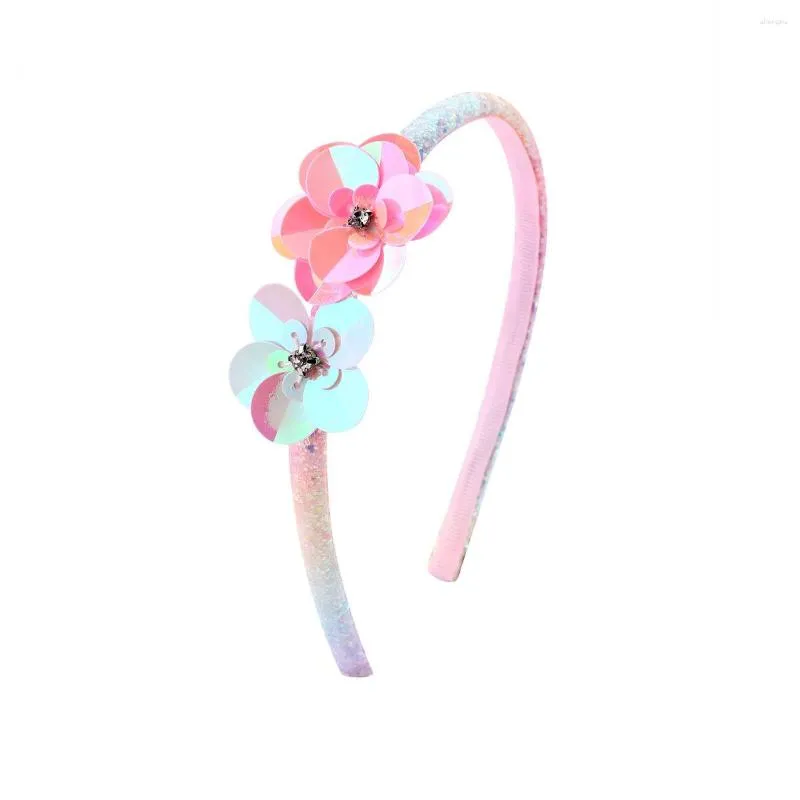 Acessórios de cabelo 10 pçs Glitter Floral Hairbands Cartoon Flower Hard Headbands Moda Princess Headwear Boutique Para Meninas