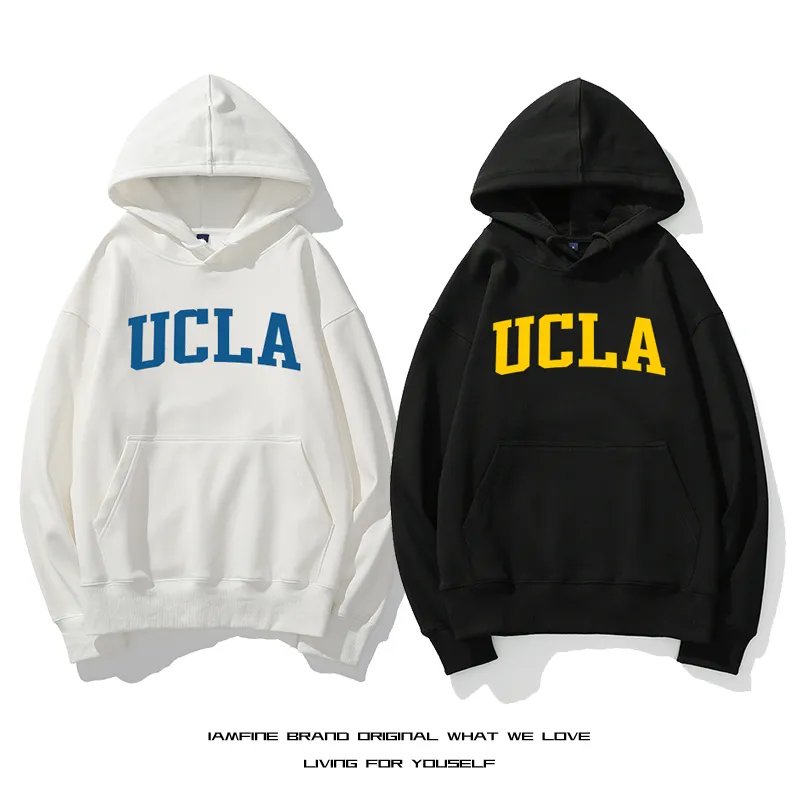 Mens Hoodies Sweatshirts UCLA Letters Autumn Winter Thicken High Quality Trend Men Womens Sweatshirt Casual Y2K Hoodie Pullover Top 230620