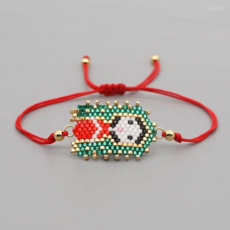 Strand Unique Mexican Ethnic Girl Flag Beaded Bracelet Miyuki Rice Beads Hand-woven Jewelry For Bridesmaid Gift