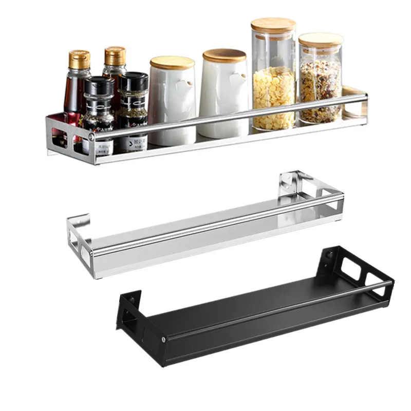  Especiero - Soporte para utensilios de cocina de montaje en  pared, acero inoxidable 304, 6 ganchos, estantes de cocina, organizador de  especias, se puede colgar en el refrigerador, puerta del gabinete (