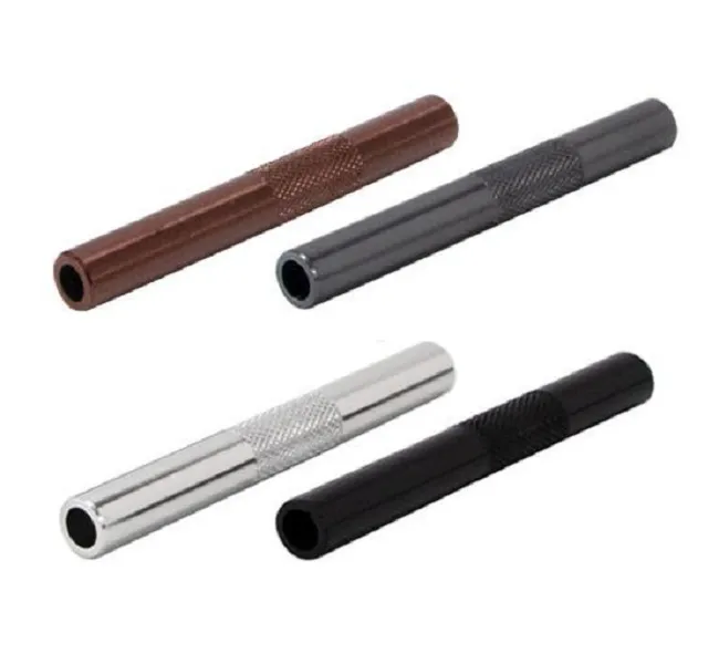 Rök Sniffer Aluminium Pen Style Snuff Snorter Dispenser Metal Sunff Snorter Slang Tube Smoke Pipe