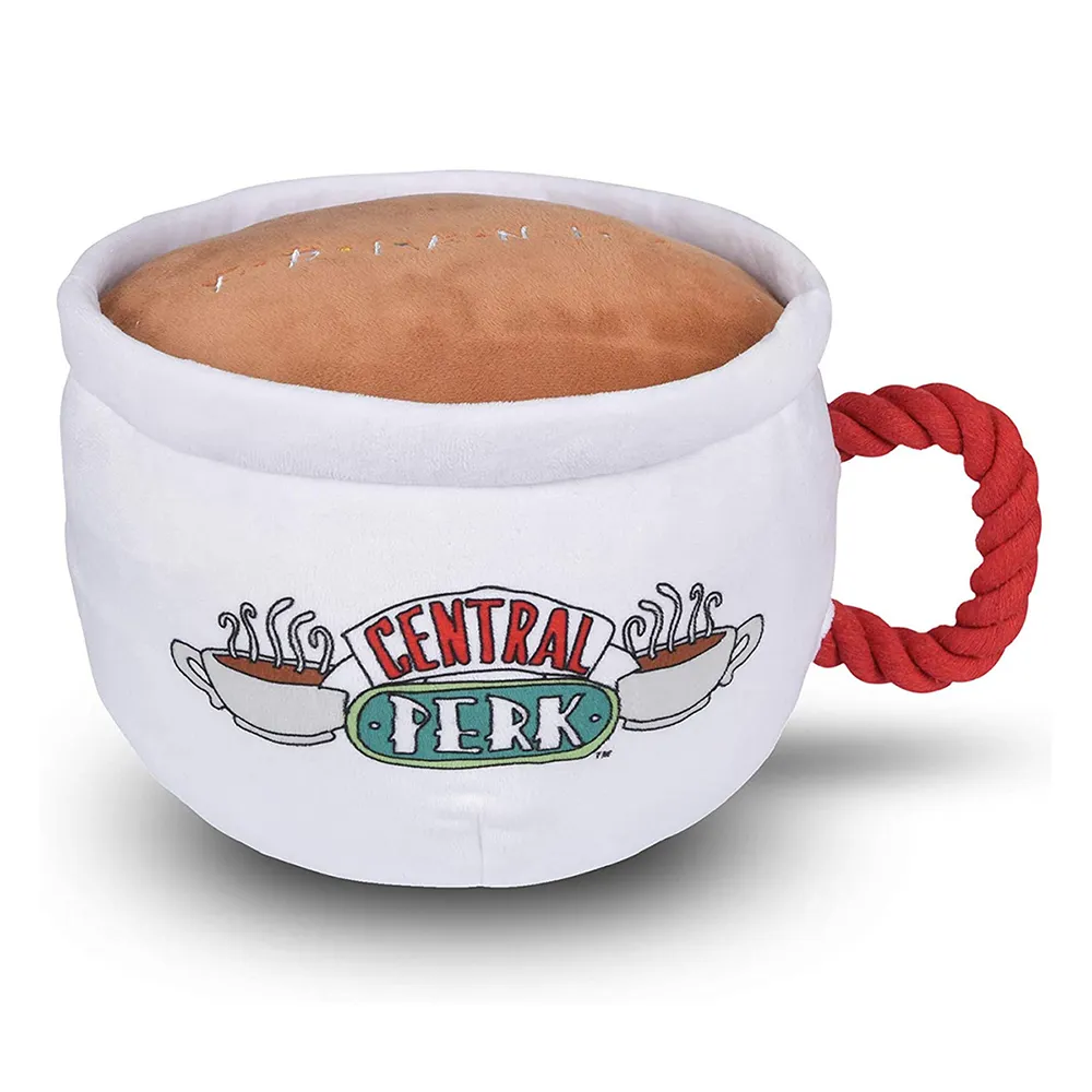 Taza de café para mascotas, juguete para masticar de lana para perros, chirriador de cachorros, juguete Molar de felpa para perros, accesorios interactivos para adiestramiento de mascotas para perros