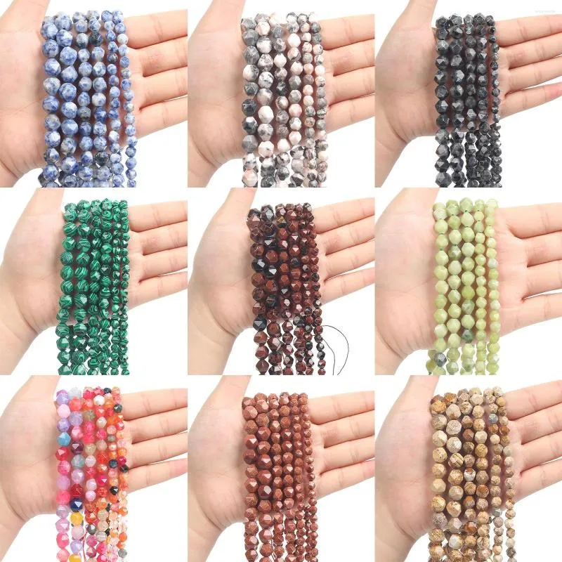 Beads 37 Styles 1Strand/Lot 6/8/10mm Natural Stone Large Sectionl Round Loose Spacer Bead For Jewelry Making DIY Accessories