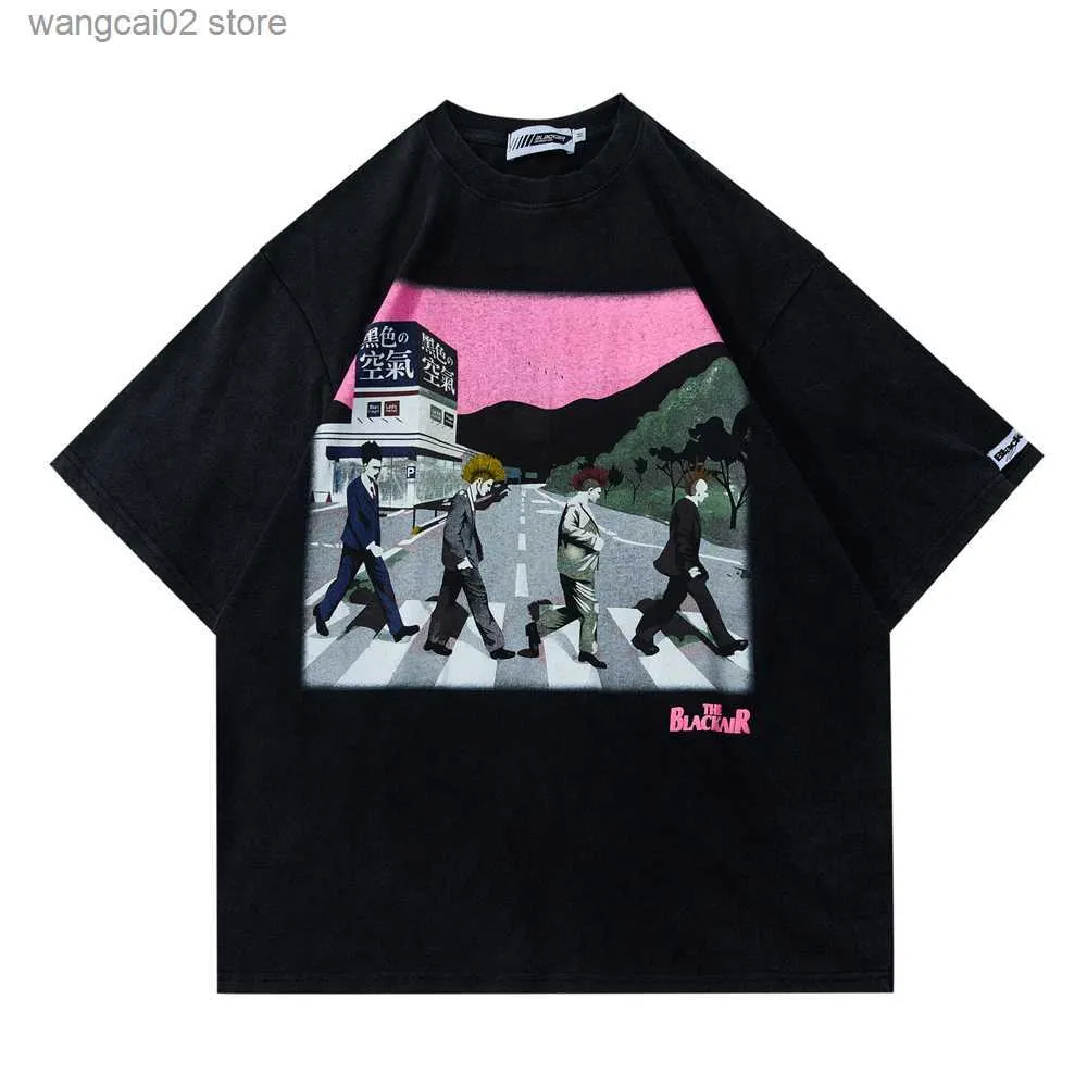 Erkek Tişörtler Harajuku Peri Grunge Vintage Giysiler Erkekler Y2K Grafik Tişörtleri Büyük Boy Anime Street Giyim Unisex Hip Hop Erkek T-Shirt Pamuk Üst T230621