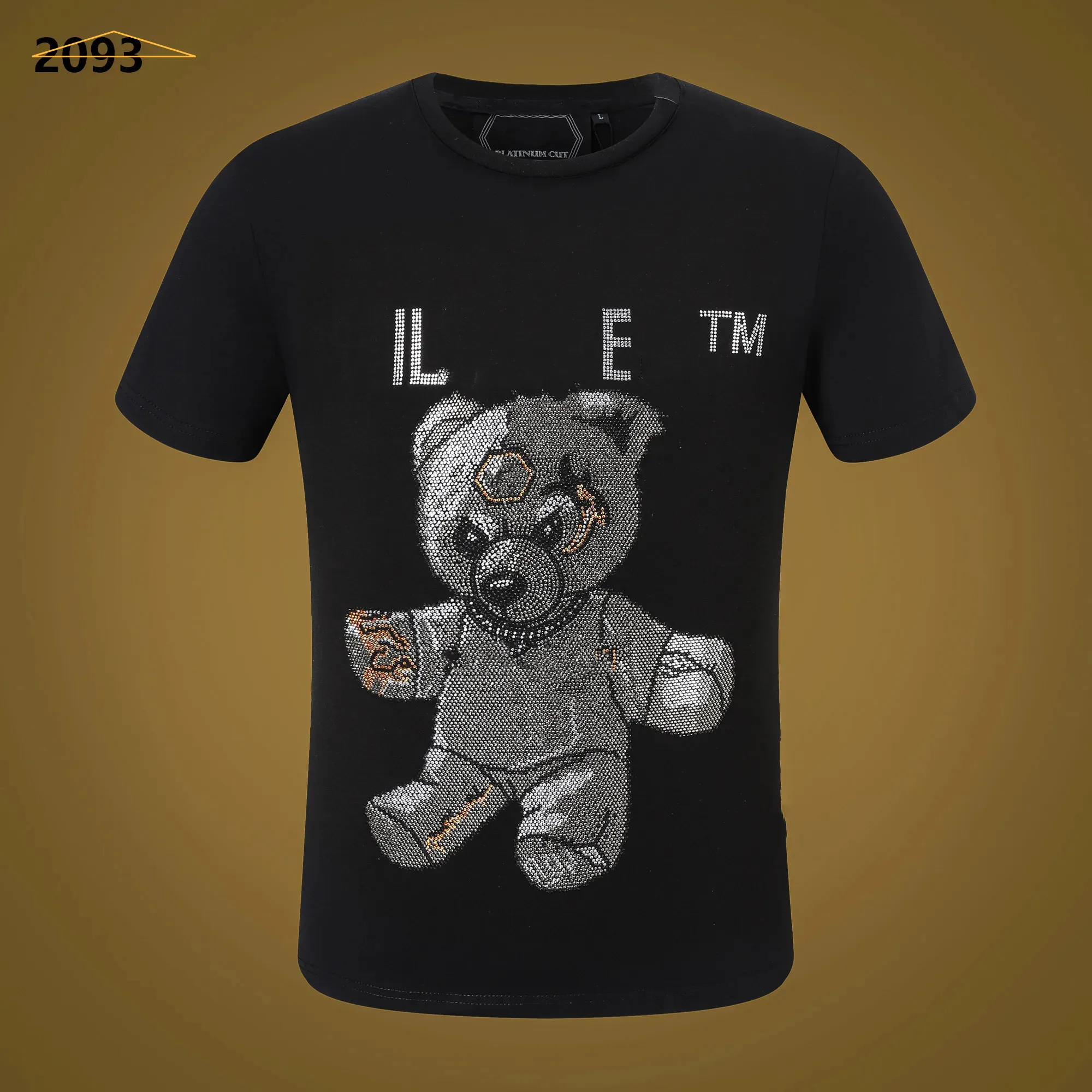 Nowy styl Phillip Plain Men Designer Pp Skull Diamond T Shirt Short Rleeve Dollar Brown Bear Brand O-Neck Wysokiej jakości czaszki Paris T-shirt PP Polo Shirt FG2093