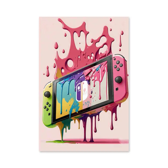 1pc Pinturas Em Tela De Arte, Pintura De Fone De Ouvido De Jogo Neon Punk  Colorido