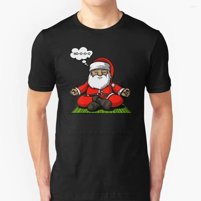 Мужские футболки T Рубашки Санта-Йога Медитация Рождественская футболка мягкие удобные топы футболка футболка