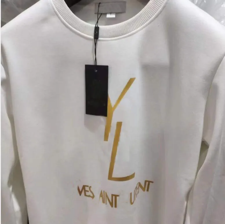 Męskie bluzy pullover bluzy Laurent Long Rleeve Jumper Damper Tops Odzież z Y Złotą literę Swatery S-5xl