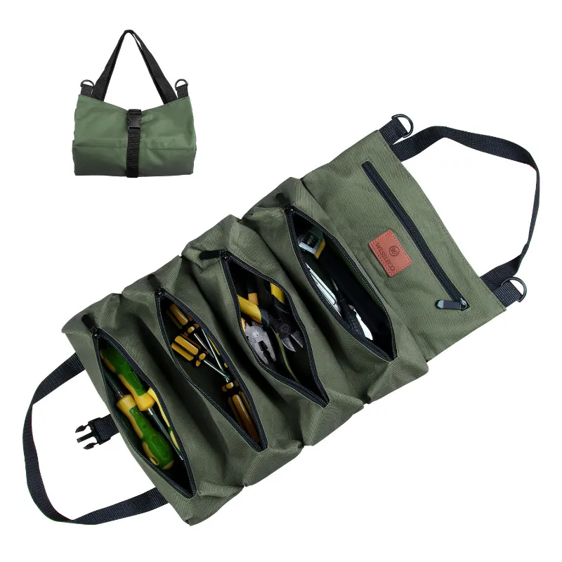 Tool Bag Roll Pouch Organizer Canvas Wrench Screwdriver Pliers