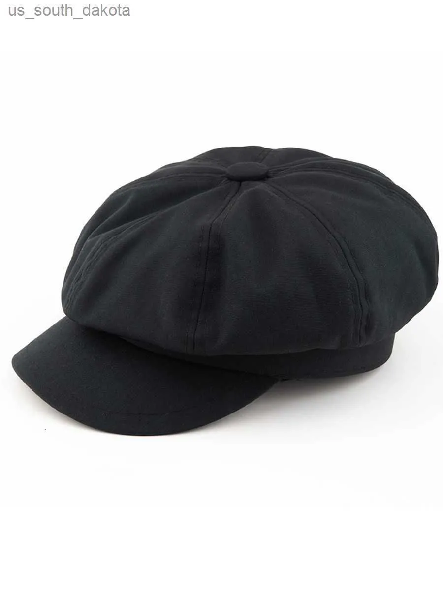 54 cm 56cm 57,5 ​​cm 59 cm 61-62 cm Chilren Canvas Cap Cap Lady Fashion Hat Wool Fel Felt Men Men Octagonowa kapelusz L230523