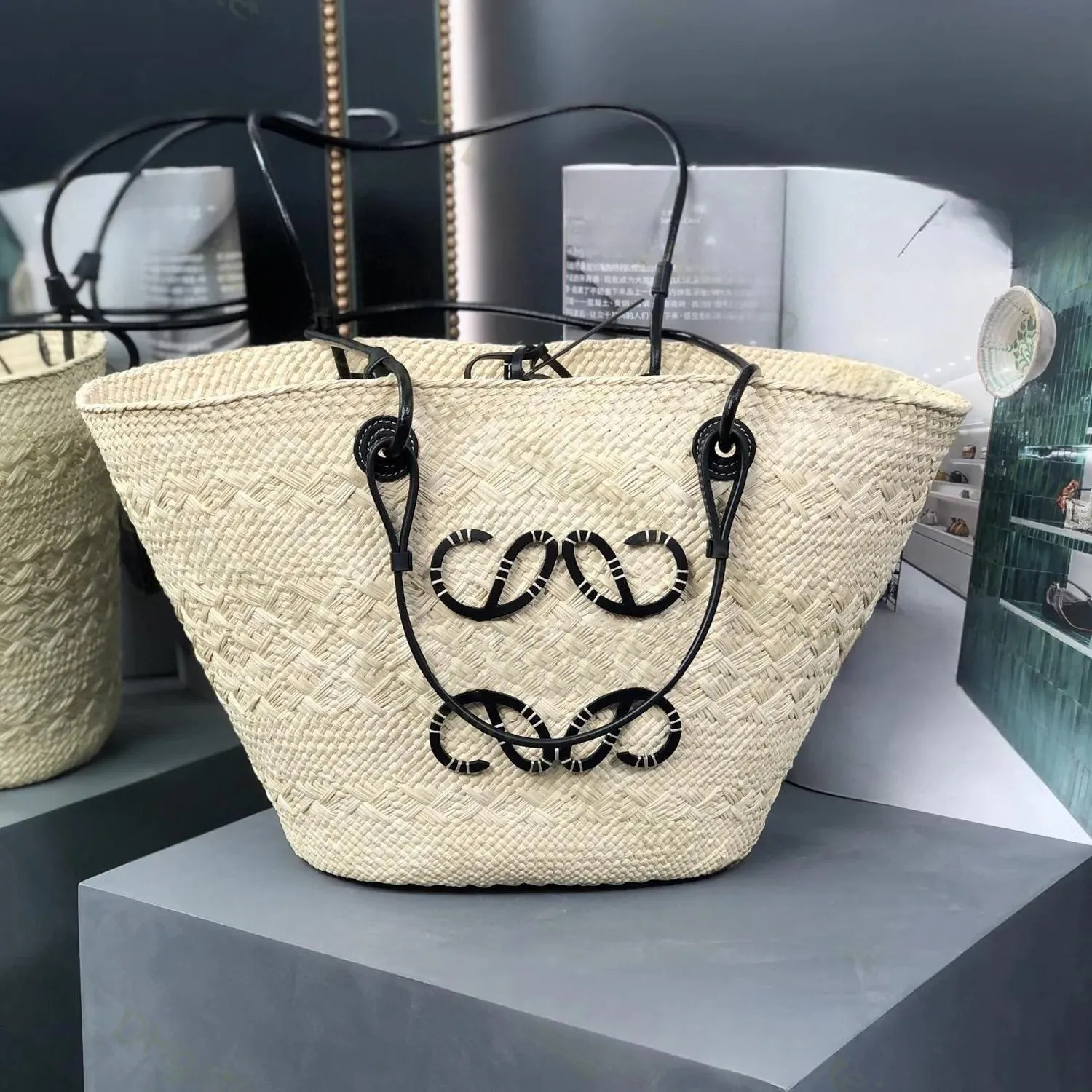 new women beac bag ig-quality fasion tote bag andbag designer bags ig quality casual grass woven andbags party essential