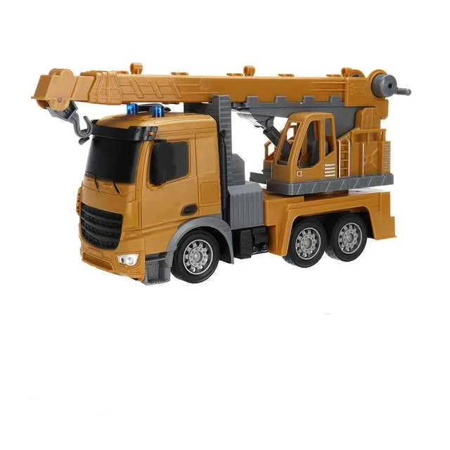 1:24 6 canais rc caminhão de engenharia carro de controle remoto com luzes led 2.4ghz misturador tanque caminhão basculante guindaste veículo escavadeira