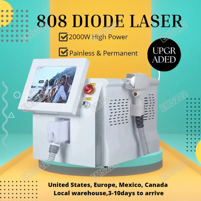 Groothandelsprijs 2000 W 808nm Draagbare Diode Laser Ontharing Machine Ijs Platina Colling Head Painles Epilator 755nm 808nm 1064nm